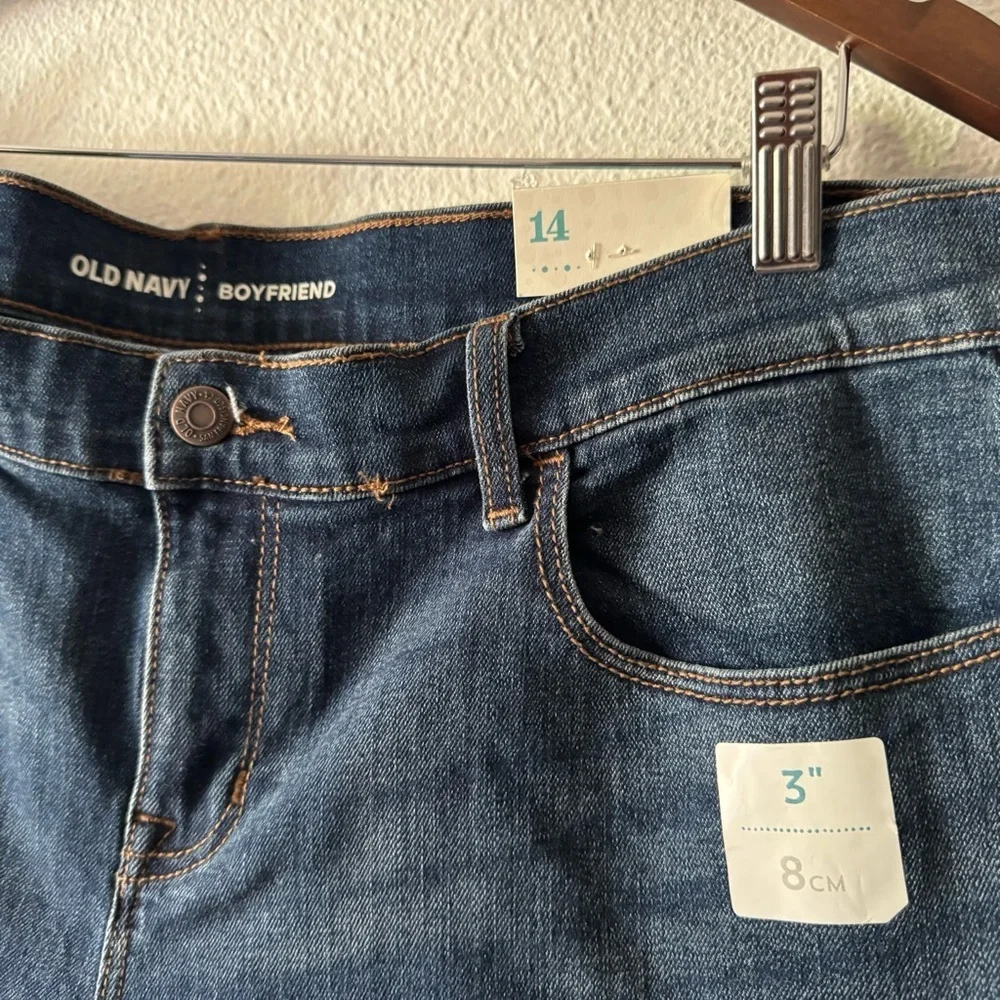 Old Navy Cuffed Denim Boyfriend Shorts 3 Inseam Plus 14 Effortless Classic NEW
